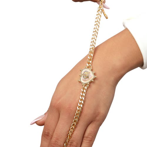 Juicy Couture Gold-tone Chain Bracelet With Crown Heart Charm In Gold