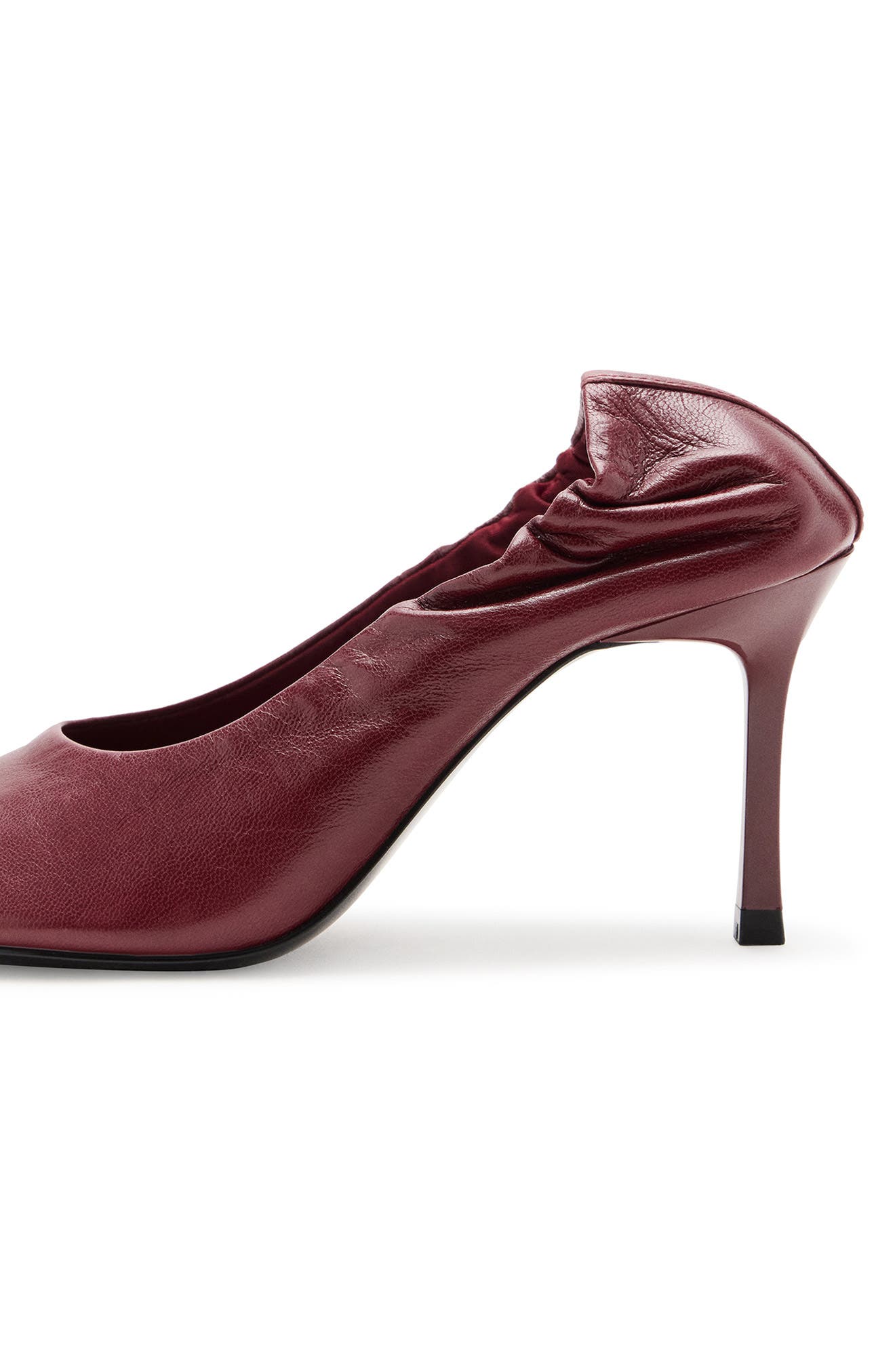 Leather Round Toe Pump, Alternate, color, BURGUNDY