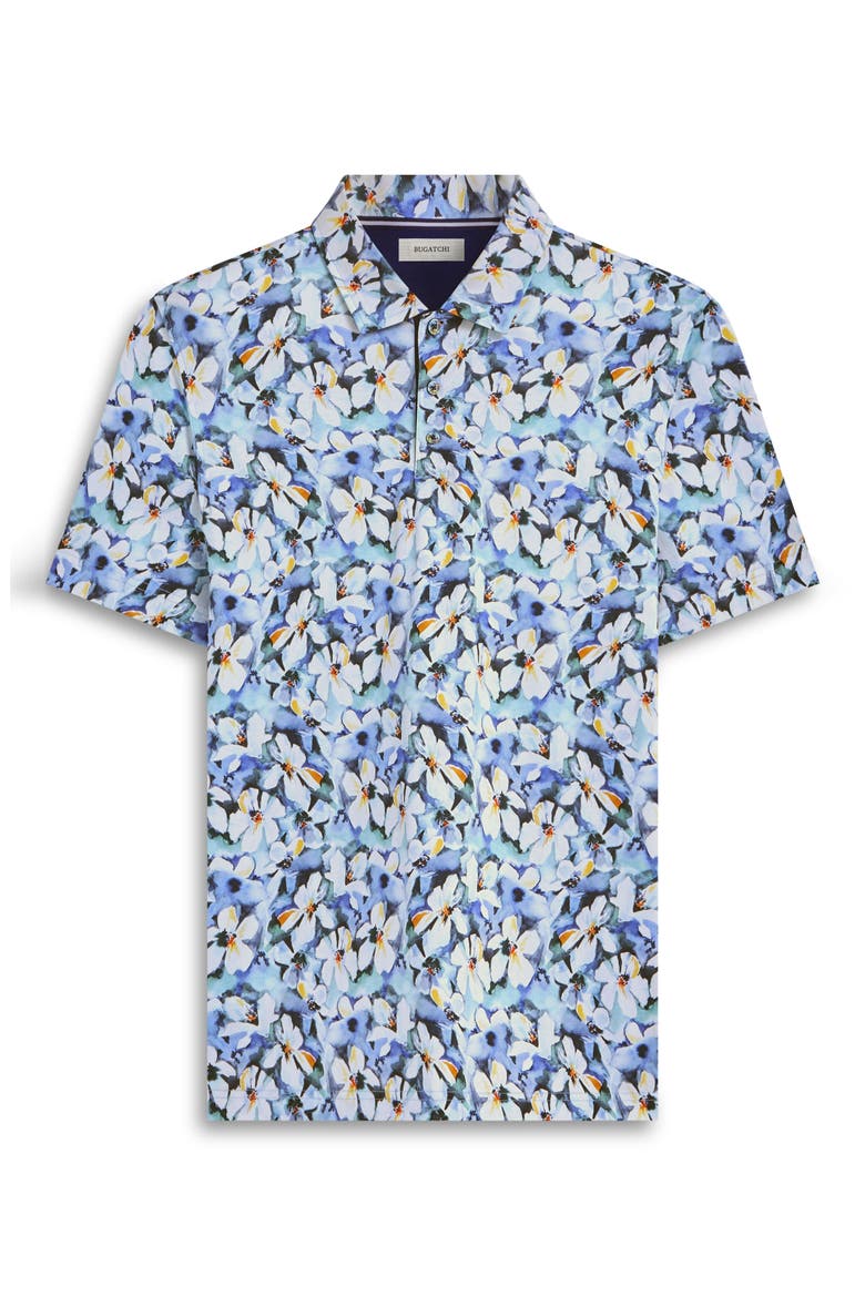 Hendrix Digital Floral Print Pima Cotton Polo, Alternate, color, COBALT