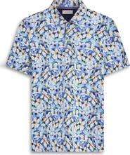 Bugatchi Hendrix Digital Floral Print Pima Cotton Polo
