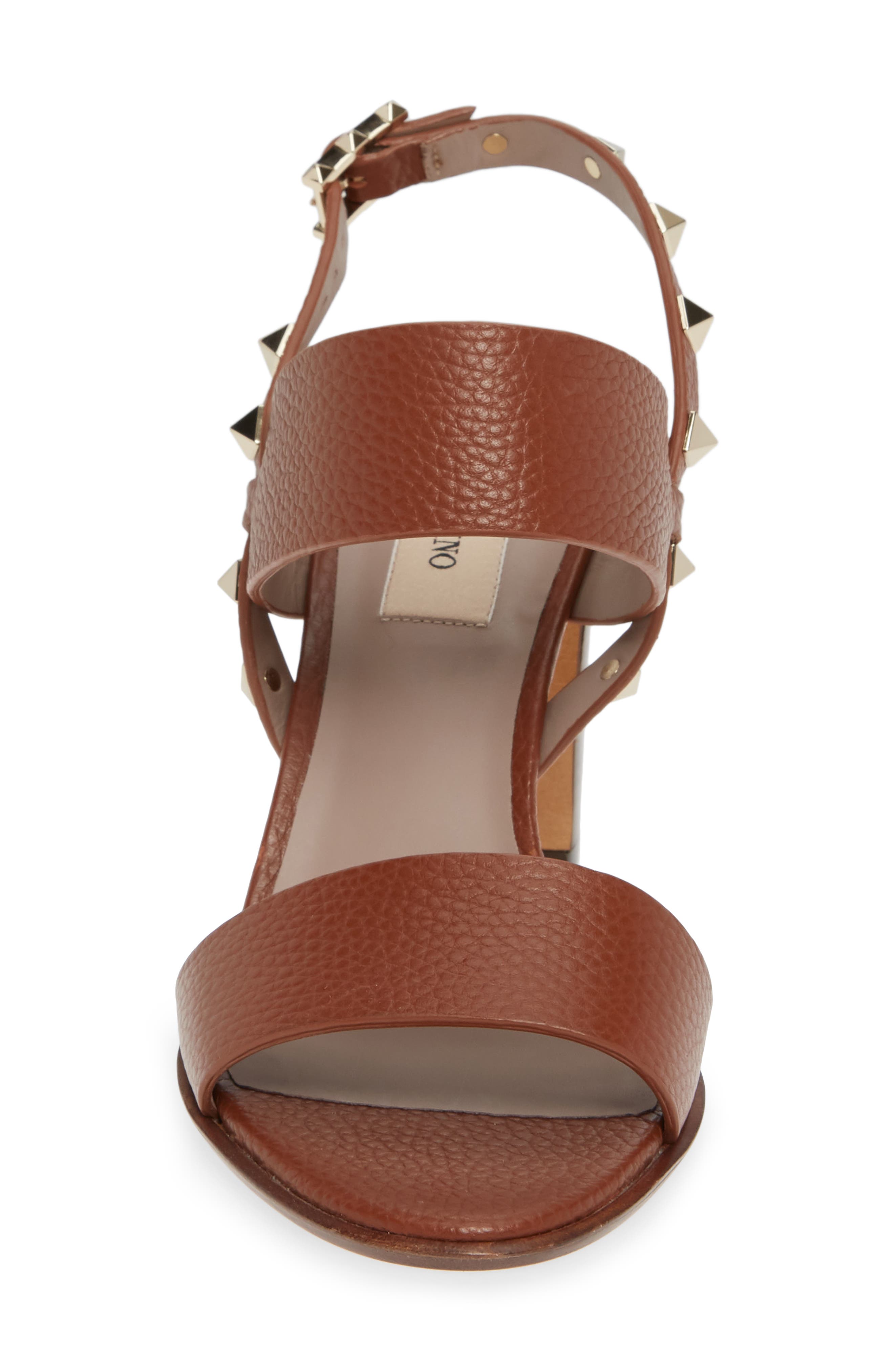 Valentino Garavani Rockstud Slingback Block Heel Sandal, Alternate, color, 