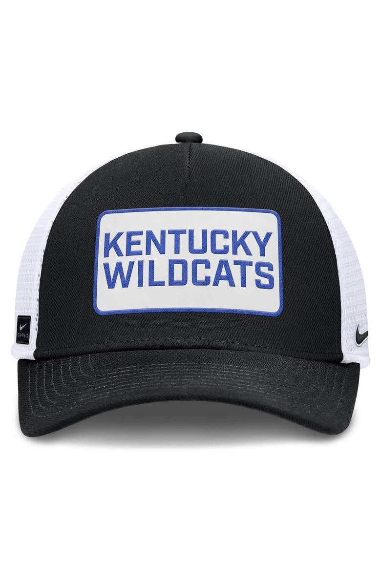 Nike Men's Nike Black/White Kentucky Wildcats 2025 On-Field Rise Patch Trucker Adjustable Hat, Alternate, color, Black