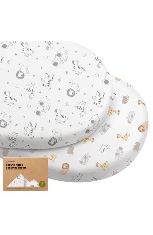 KeaBabies 2-Pack Soothe Fitted Bassinet Sheets in Keasafari 
