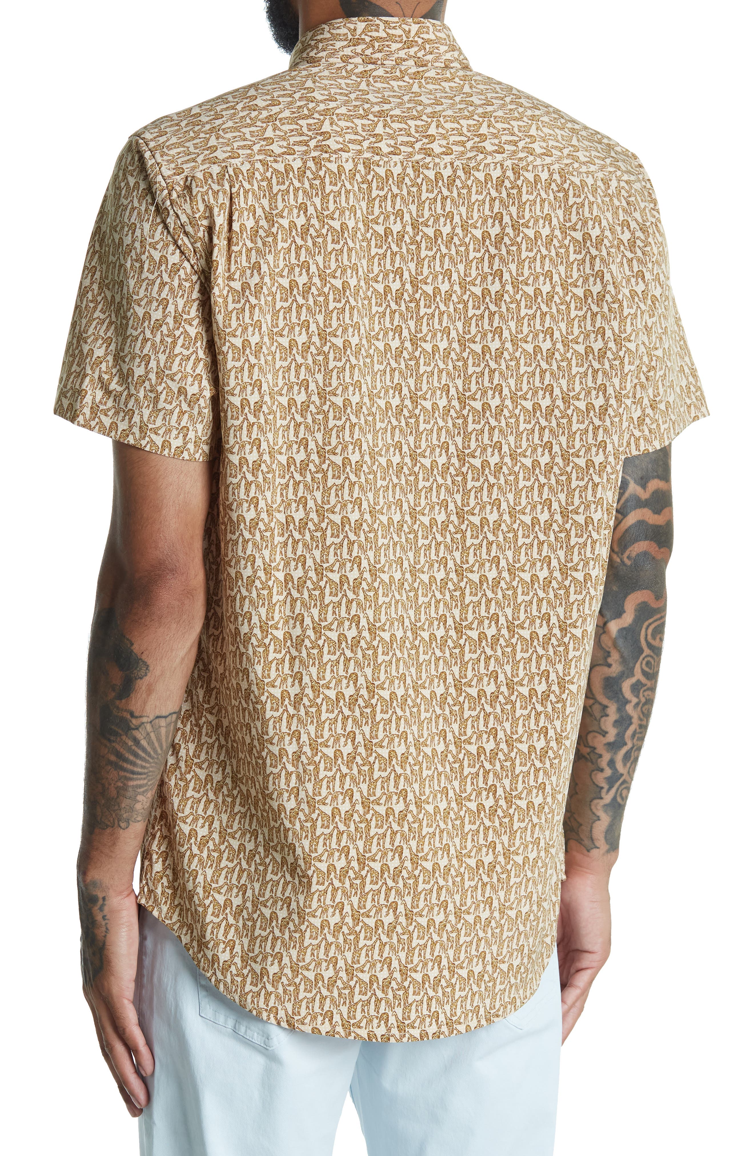 Report Collection Giraffe Print Short Sleeve Shirt (Men) | Nordstromrack