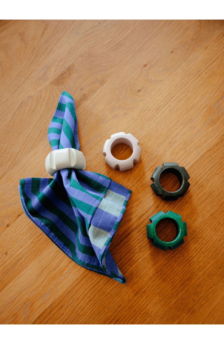 Tortuga Forma Handpainted Asterisk Napkin Rings Set of 4, Alternate, color, Cool Assorted