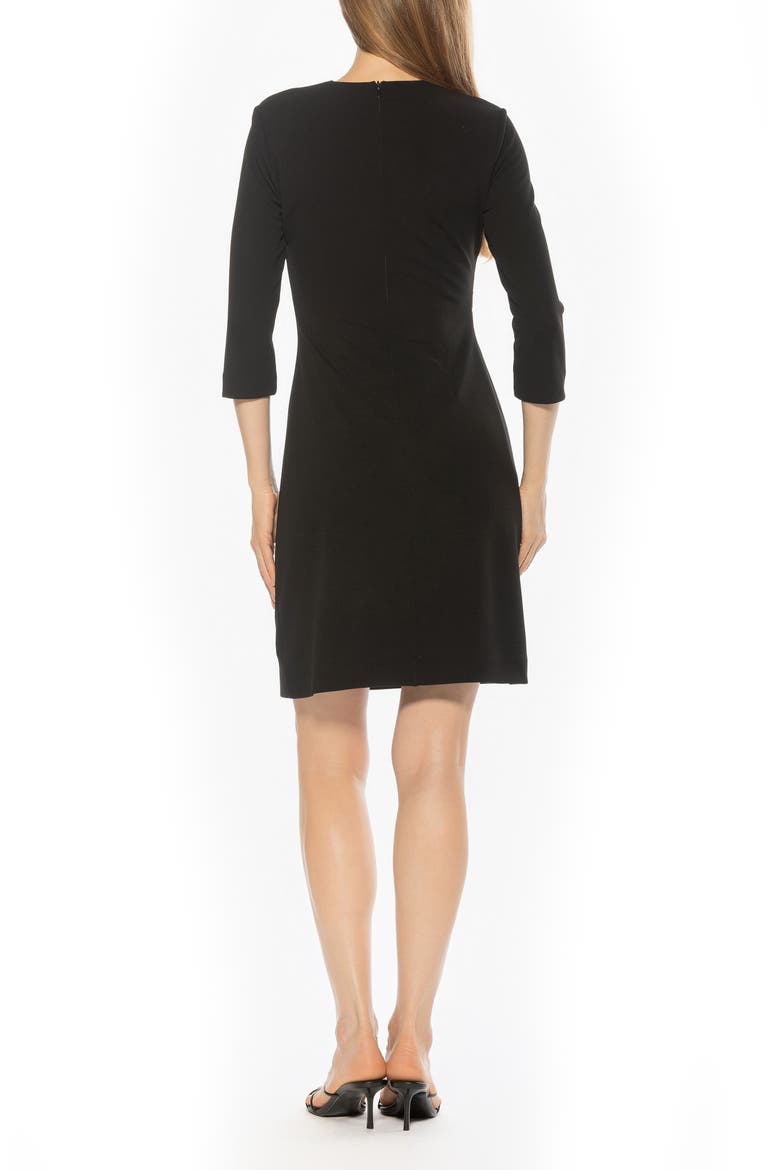 Rio Crewneck Pleated Shift Dress, Alternate, color, BLACK
