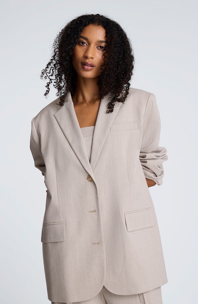 Kenneth Cole Plaid Oversize Blazer, Alternate, color, Stucco Multi