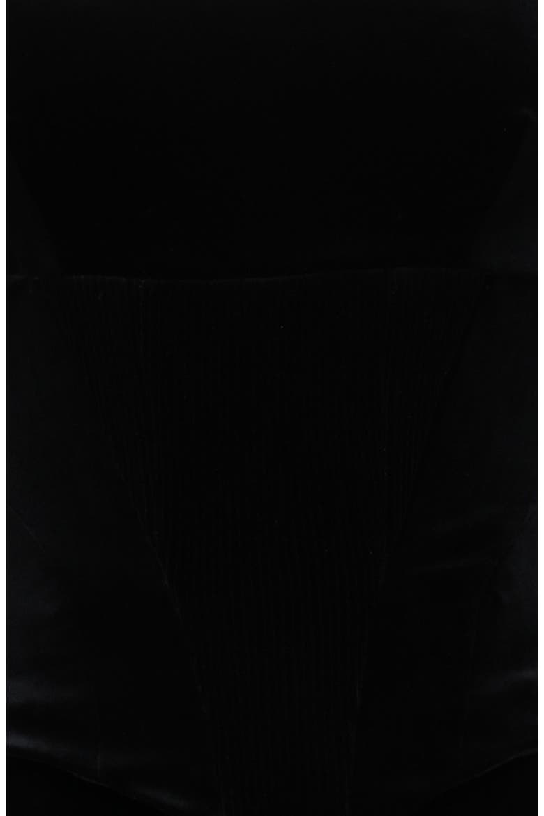 Yasmina Stretch Velvet Corset Gown, Alternate, color, BLACK