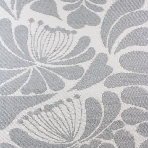 Northlight 4x6ft Floral Rectangular Outdoor Area Rug In Gray