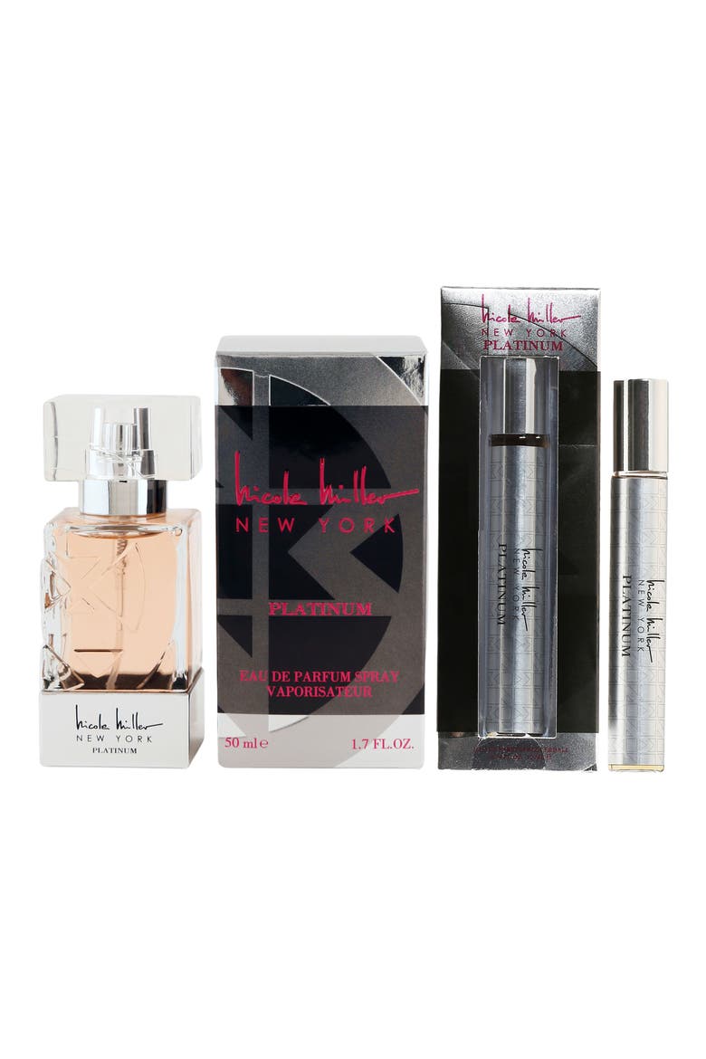 Duo Nicole Miller Platinum 1.7 oz Spray & 0.33 oz. Platinum Rollerball, Main, color, NO COLOR