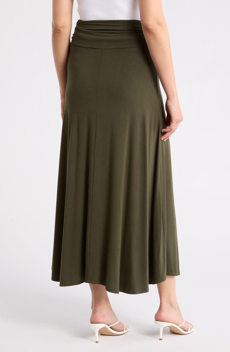Renee C Foldover Waist Midi Skirt, Alternate, color, Olive