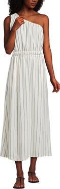 Lands' End Creaseless One Shoulder Midi Dress