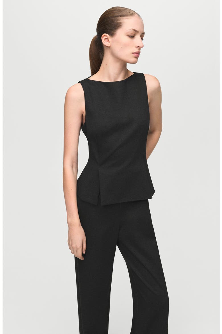 Peplum Sleeveless Jumpsuit, Alternate, color, BROWN