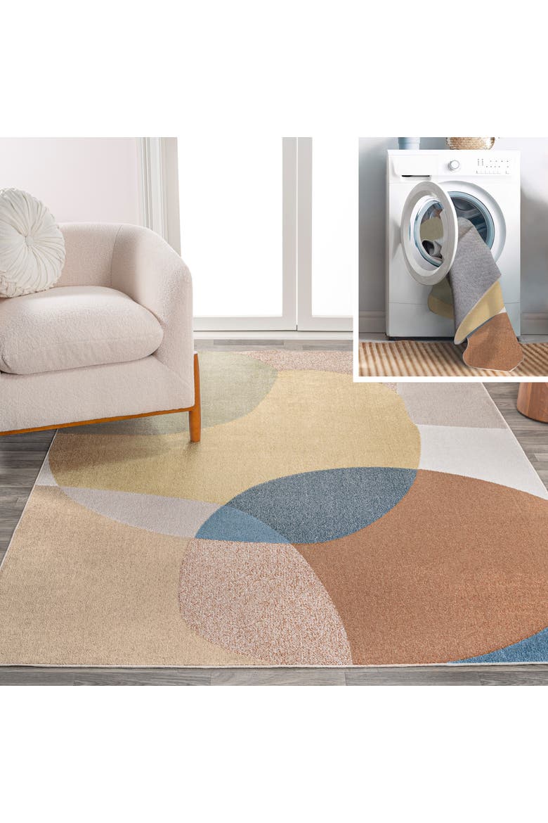 Pebble Geometric Kids & Novelty Machine-Washable Area Rug, Main, color, Multi