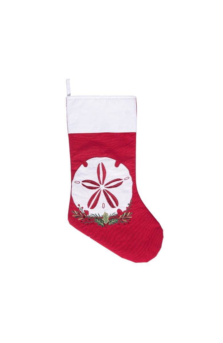 C&F Home Sand Dollar Stocking, Main, color, Red
