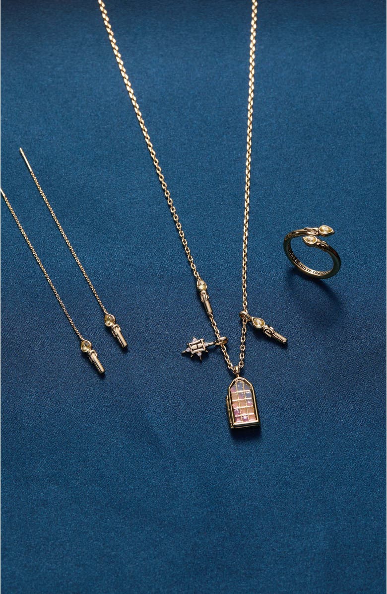 Alex and Ani Harry Potter Great Hall Candle Threader Earrings, Alternate, color, Gold