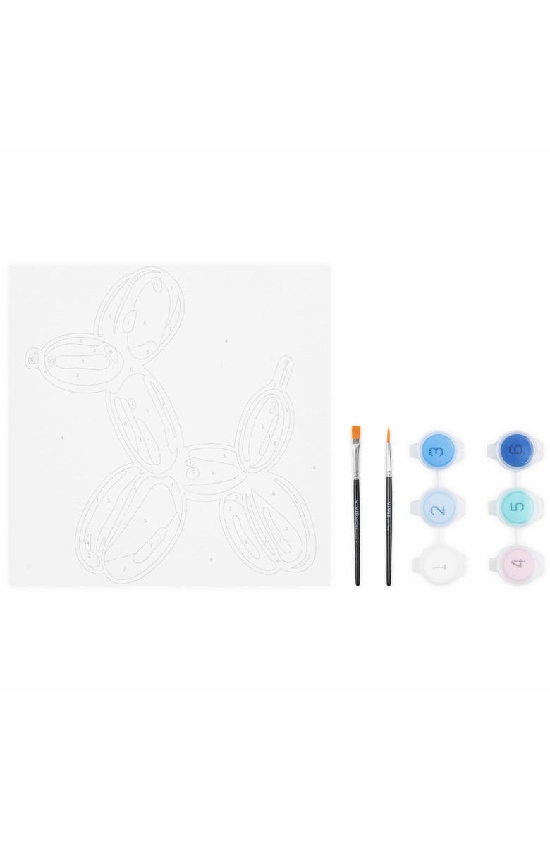 Brea Reese Vivid Acrylic Mini Paint By Numbers, Balloon Dog, 6 x 6 Inch Canvas, Alternate, color, Multicolored