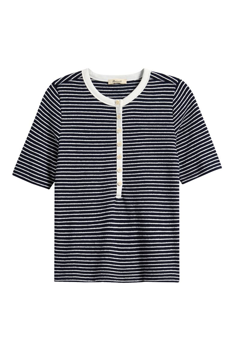 Stripe Elbow Sleeve Henley, Alternate, color, MIDNIGHT NAVY