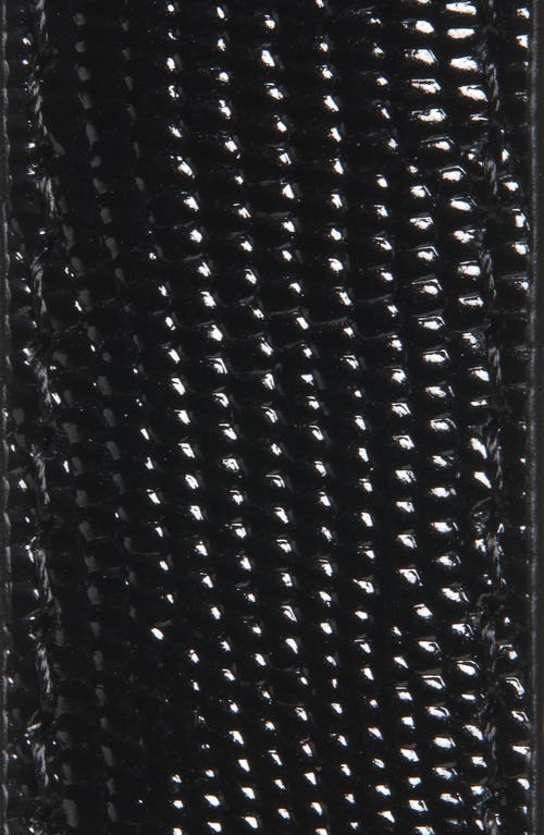 Vince Stitched Lizard Embossed Glazed Leather Belt