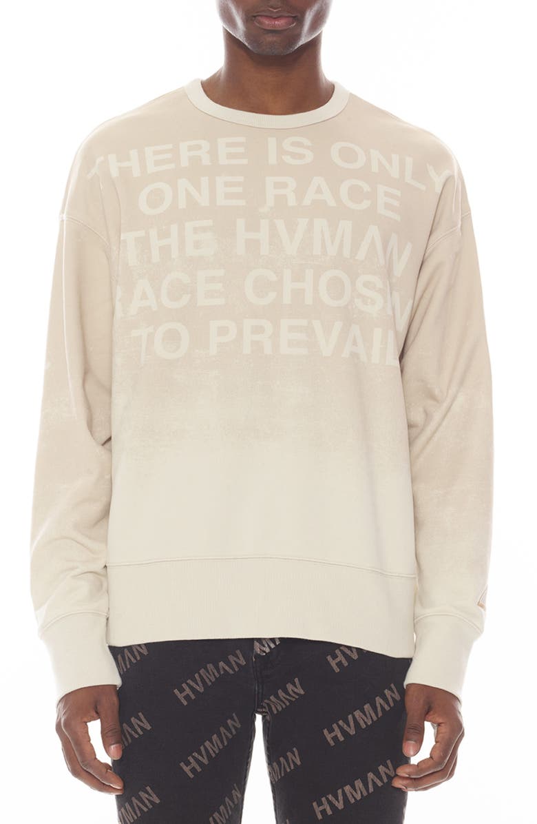 HVMAN Cotton Graphic Sweatshirt, Main, color, Cream