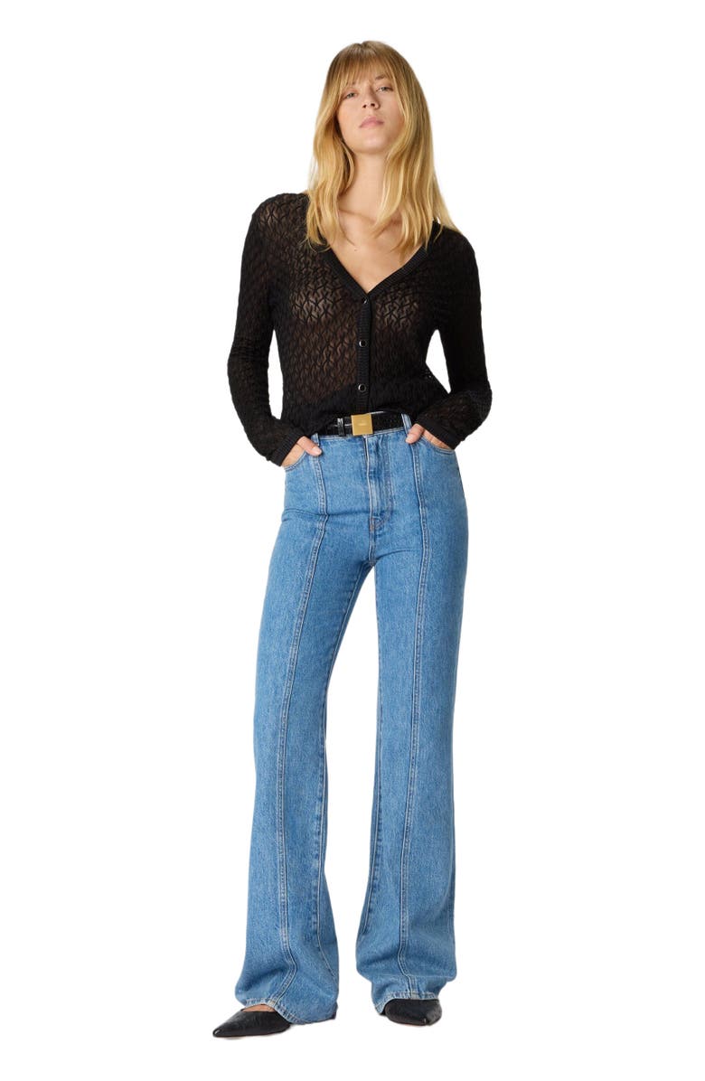 Missoni Slim V-neck Cardigan In Lace, Main, color, Black