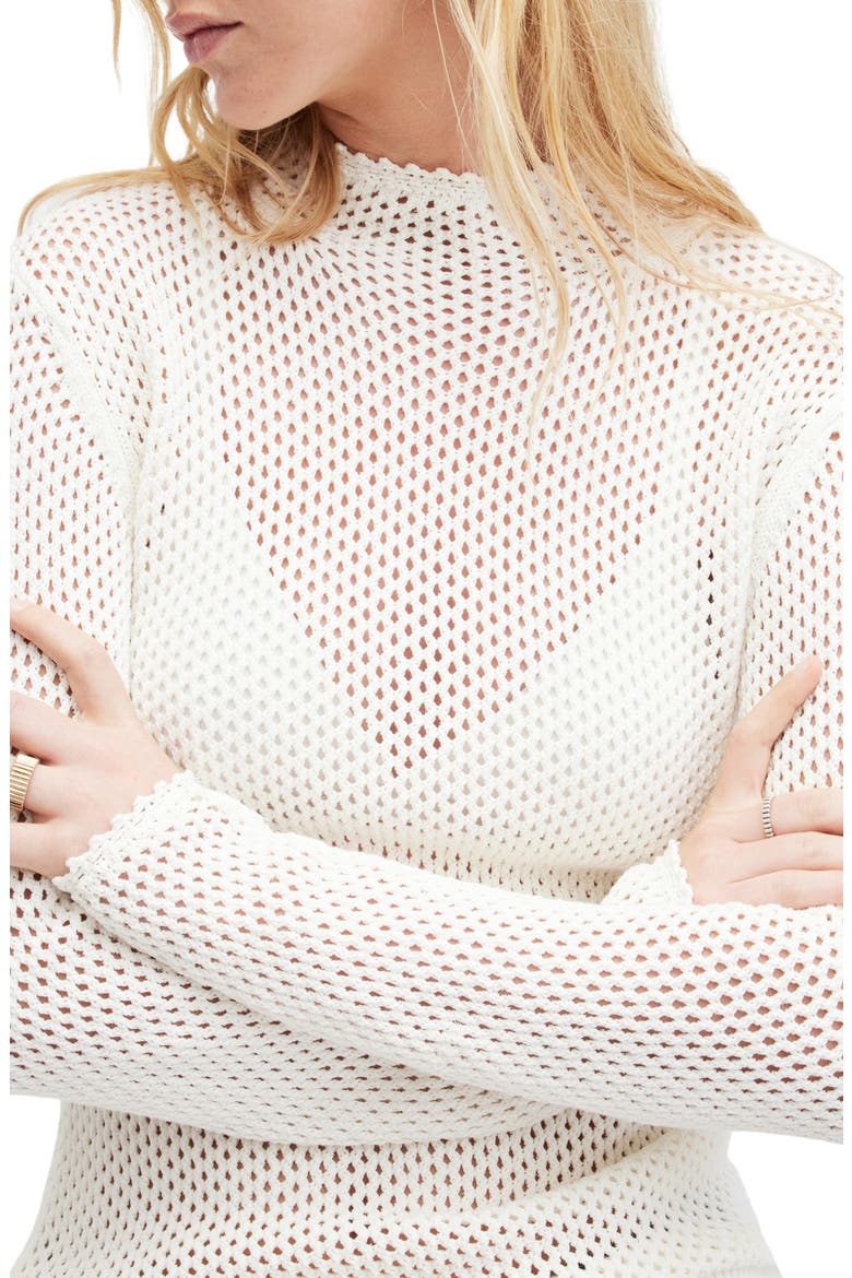 Avril Open Stitch Sweater, Alternate, color, CHALK WHITE