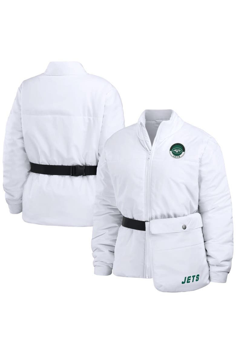 Women's WEAR by Erin Andrews  White New York Jets Packaway Full-Zip Puffer Jacket, Main, color, White