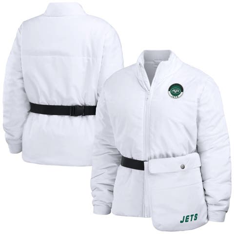 Women's WEAR by Erin Andrews  White New York Jets Packaway Full-Zip Puffer Jacket