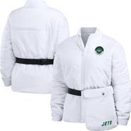 WEAR by Erin Andrews Women's WEAR by Erin Andrews  White New York Jets Packaway Full-Zip Puffer Jacket