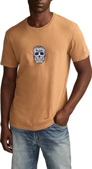 Lucky Brand Modelo Small Skull Embroidered T-Shirt