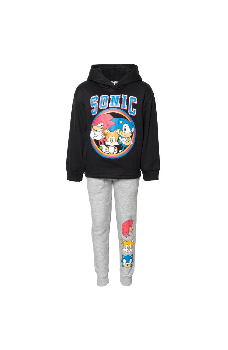 SEGA Fleece Hoodie & Pants Set, Alternate, color, Black / Gray