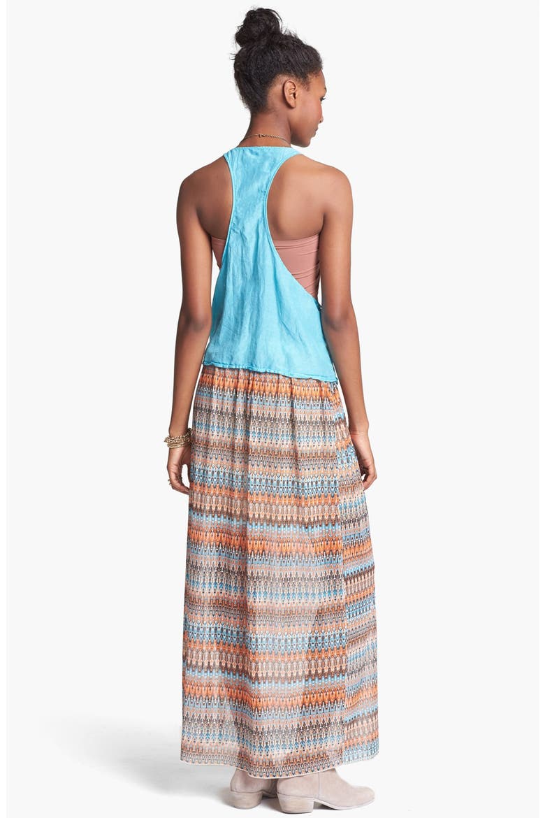 Print Chiffon Maxi Skirt, Alternate, color, TAUPE/ MULTI
