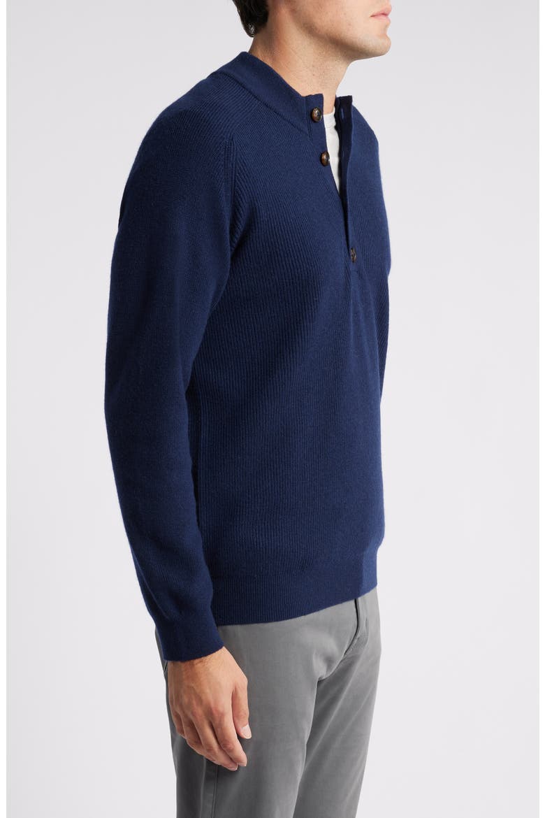 Ruxton Merino Wool & Cashmere Mock Neck Sweater, Alternate, color, NAVY