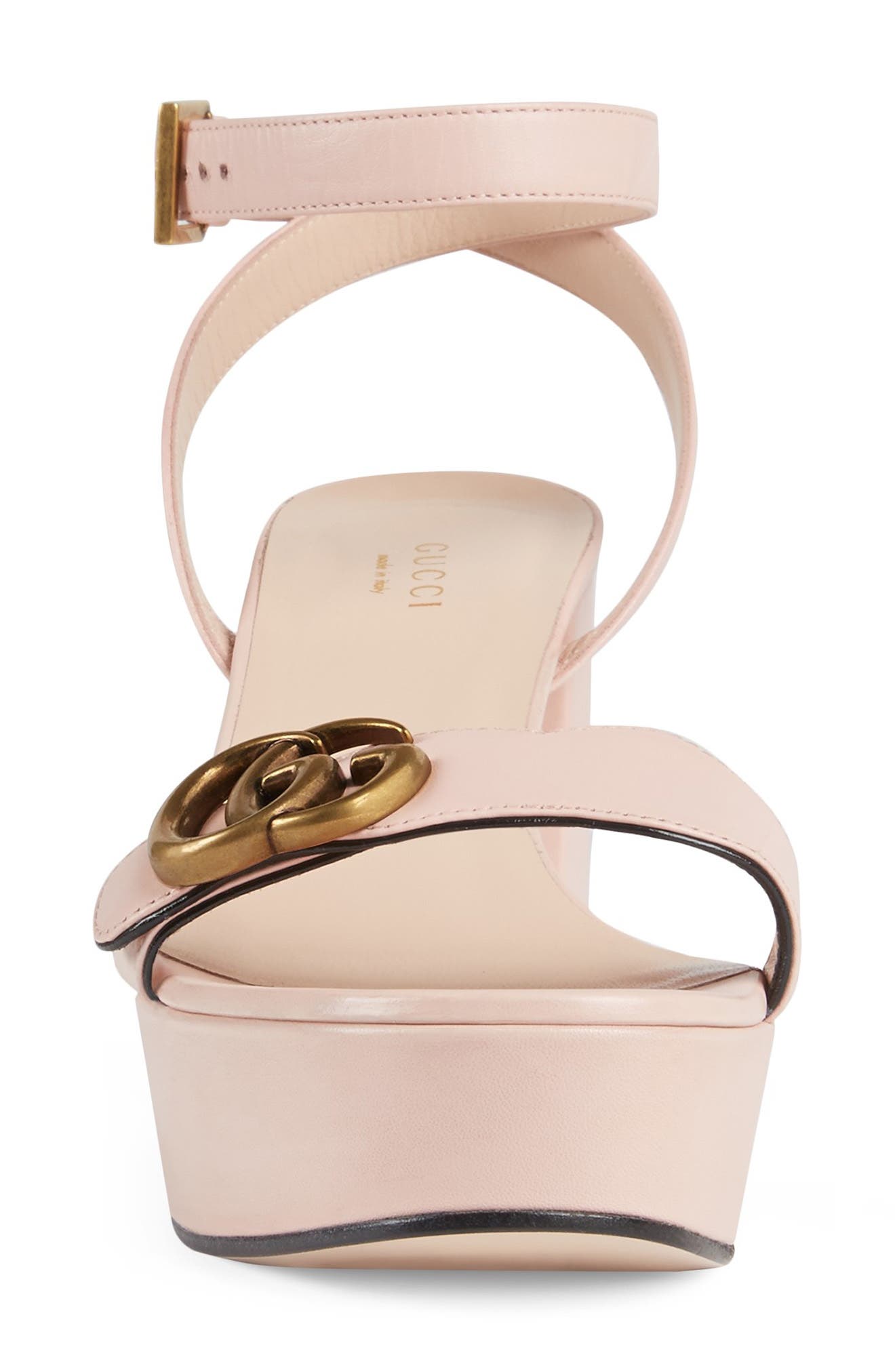Gucci GG Ankle Strap Platform Sandal, Alternate, color, 