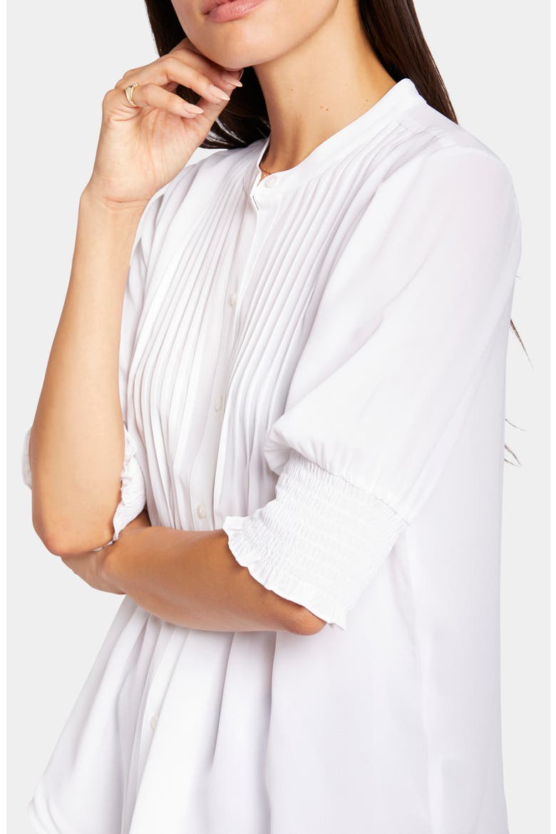 Pleated Peasant Blouse, Alternate, color, OPTIC WHITE