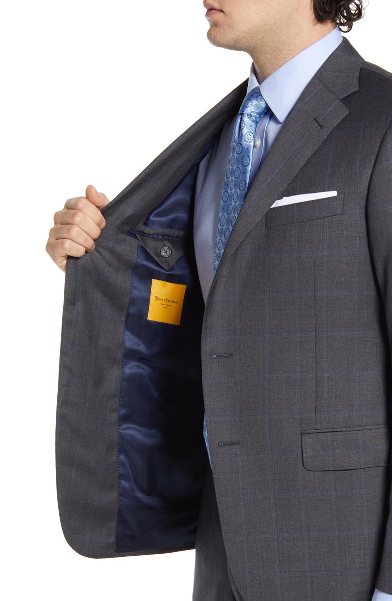 Hickey Freeman Classic Fit Windowpane Wool Suit, Alternate, color, 
