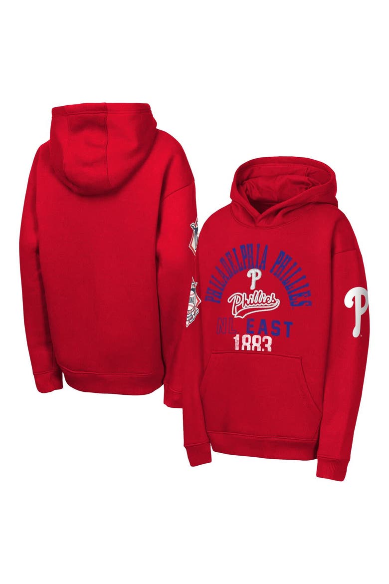 Youth Outerstuff  Red Philadelphia Phillies Premium Sweep Fleece Hoodie, Main, color, Red