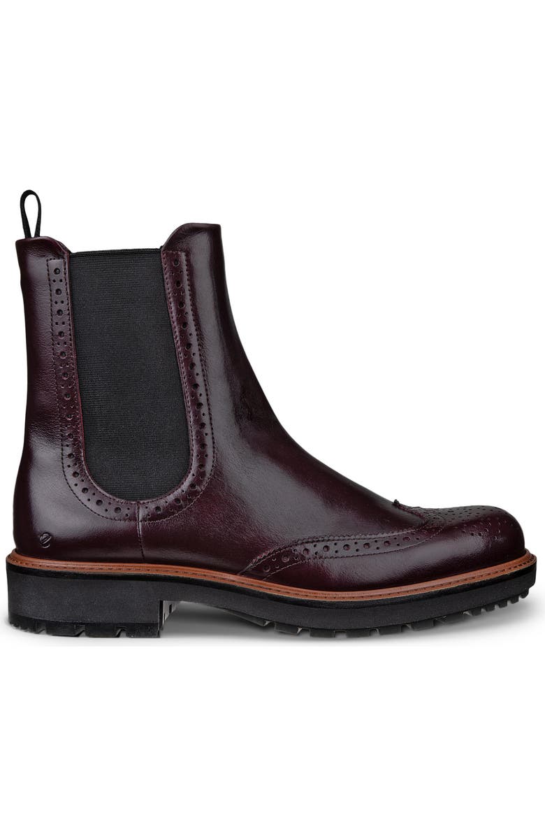 ECCO Metropole Oslo Wingtip Chelsea Boot, Alternate, color, Dark Ruby