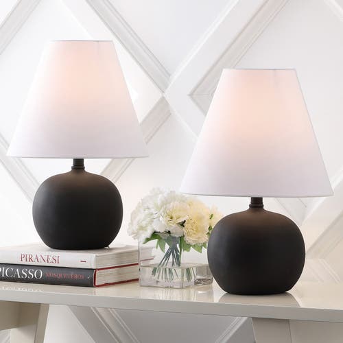 Jonathan Y Asher 18.25" Minimalist Scandinavian Resin/iron Gourd Led Table Lamp In Matte Black