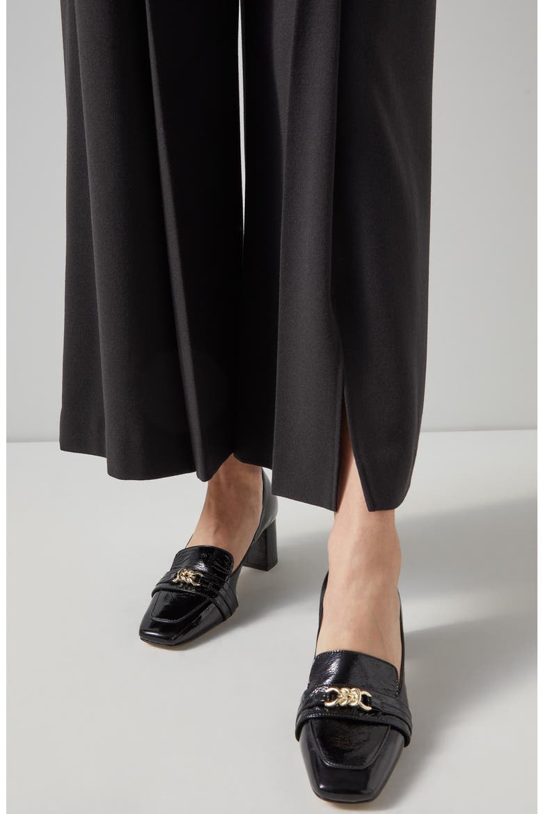 Eva Pleated Crop Wide Leg Pants, Alternate, color, BLACK