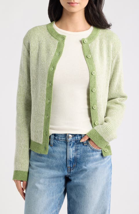 Two-Tone Knit Cardigan