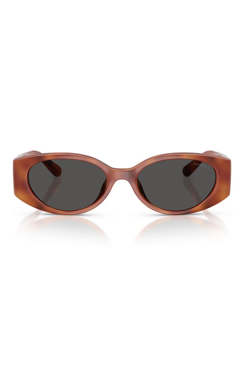 54mm Oval Sunglasses, Main, color, CARAMEL TORTOISE / GREY SOLID
