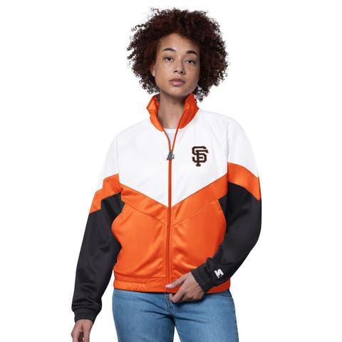 Women
s Starter  White/Orange San Francisco Giants Teamwork Raglan Full-Zip Track Jacket