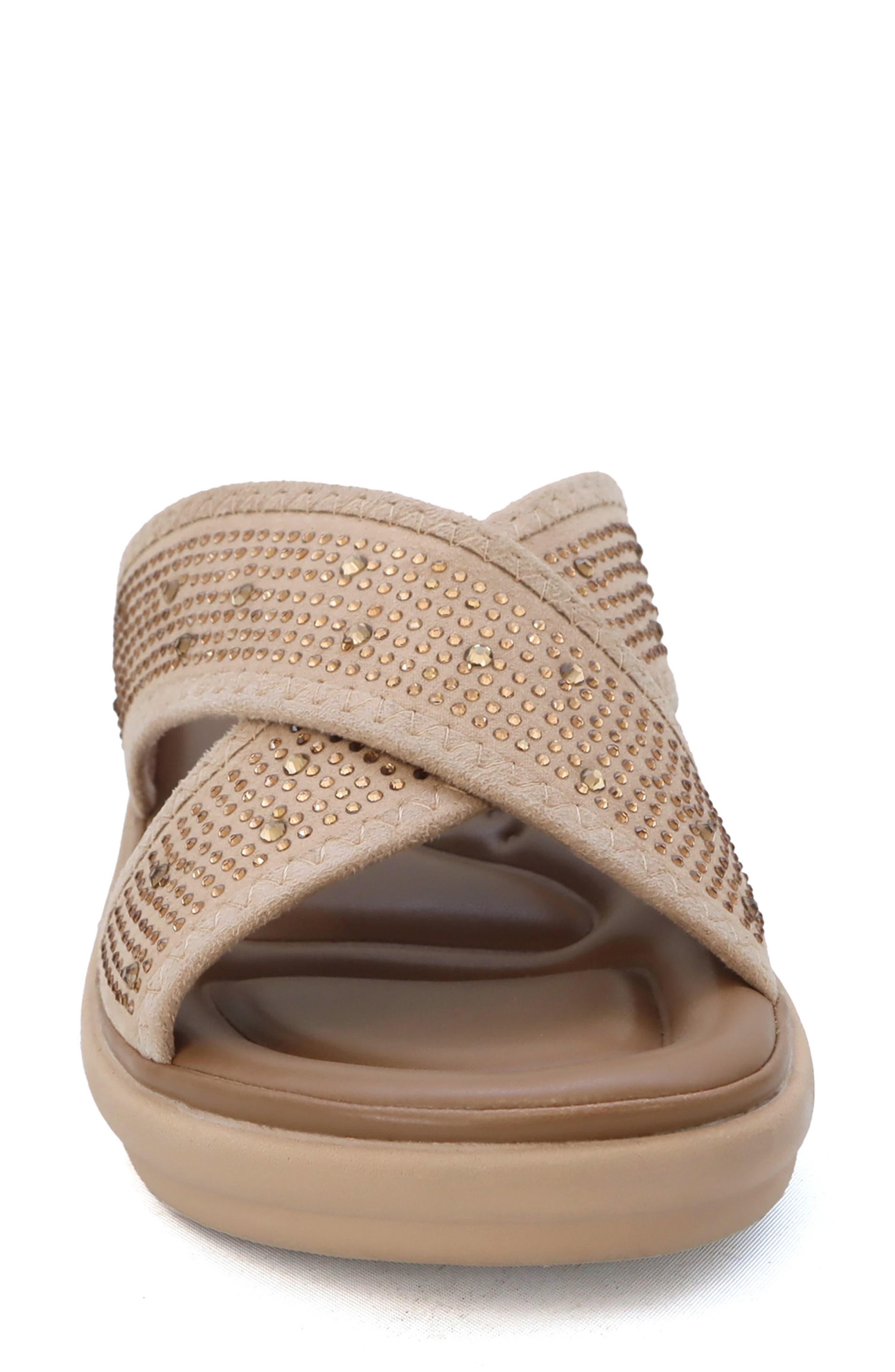 Nomi Rhinestone Embellished Slide Sandal, Alternate, color, MOCHA