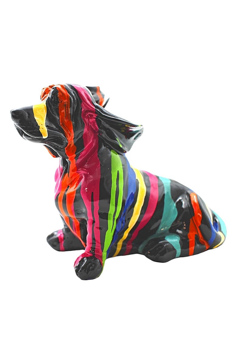 INTERIOR ILLUSIONS Graffiti Windy Sitting Puppy Statue, Alternate, color, Graffiti/Multi-Color