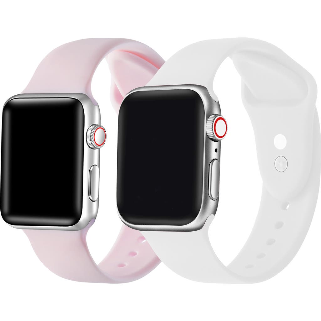 The Posh Tech Assorted 2-Pack Silicone Apple Watch® Watchbands in Pink/White  product