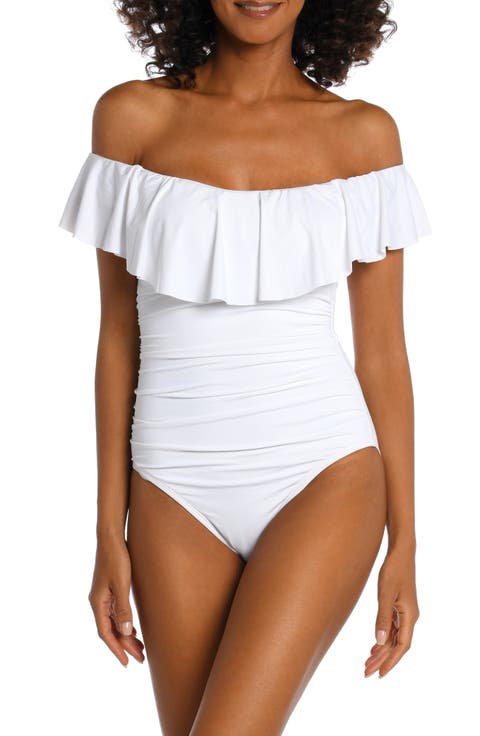 Off the Shoulder One-Piece Swimsuit