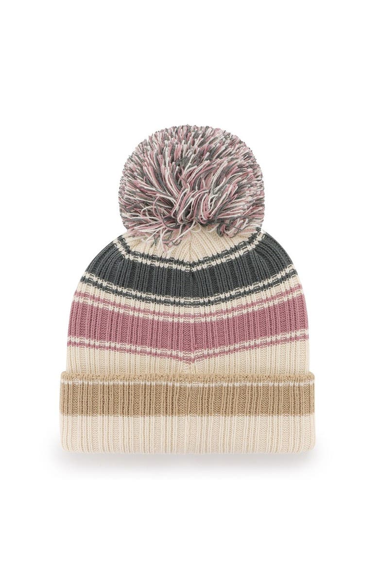 '47 Women's '47 Cream North Carolina Tar Heels Daphne Cuffed Knit Hat with Pom, Alternate, color,