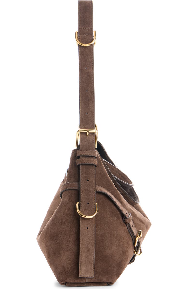 Givenchy Medium Voyou Suede Hobo Bag, Alternate, color, Ebony Brown