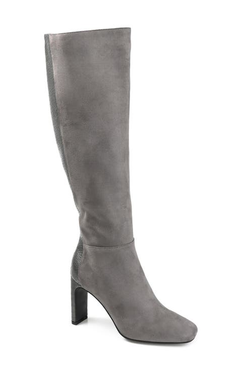Elisabeth Croc Embossed Tall Boot (Women)